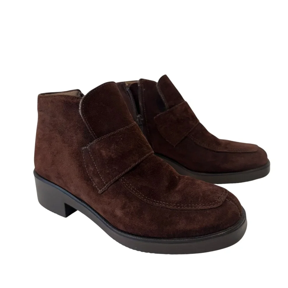 Hush‎ Puppies Waterproof Brown Suede Leather Ankle Boots Womens Size 7 M S-2